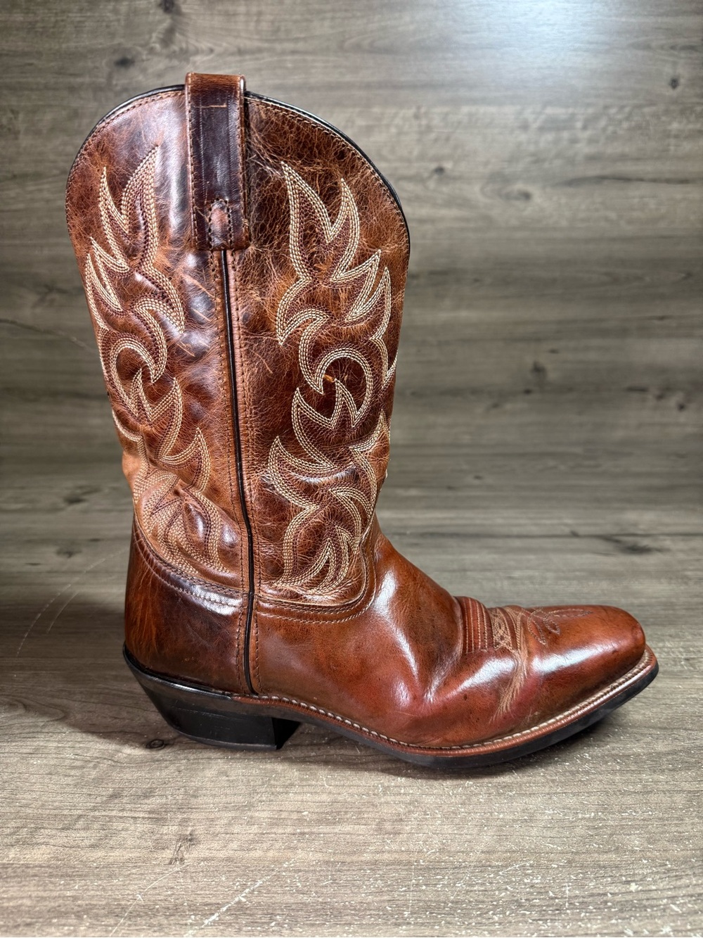 Laredo Breakout 68354 Mens 12D Brown Leather Square Toe Western Cowboy Boots